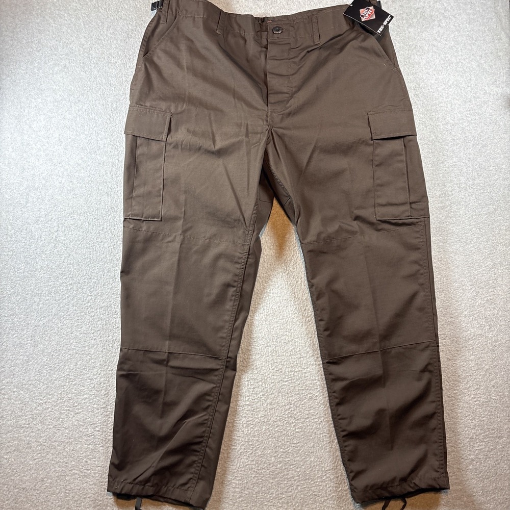 TRU SPEC Men's Dark Brown Double Knee Tactical Pants Sz XL BRAND NEW
